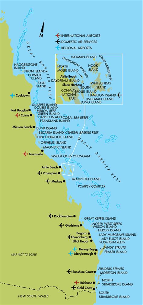 Map of the Great Barrier Reef at WotToDo.com.au