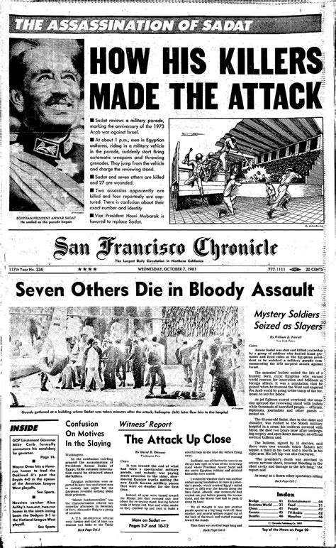 Chronicle Covers: The assassination of Anwar Sadat