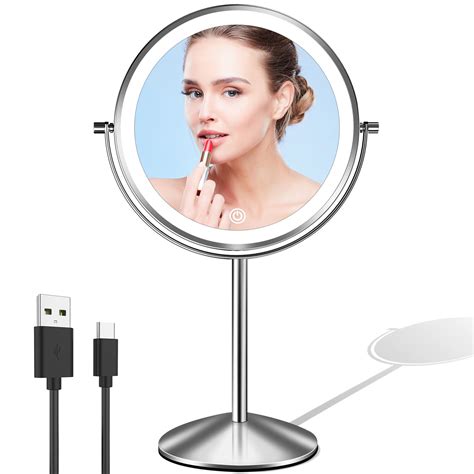 Buy LOVESPEJO Lighted Makeup Mirror with Magnification, 8" Rechargeable ...