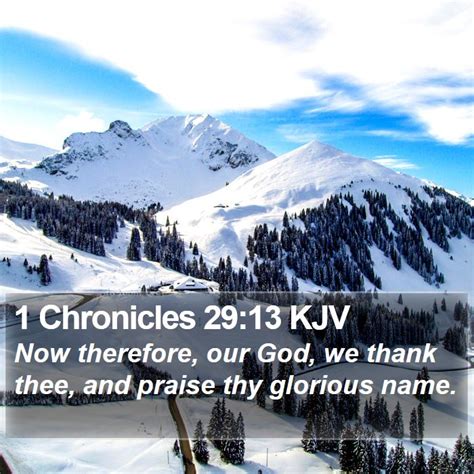 1 Chronicles 29:13 KJV Bible Verse Images