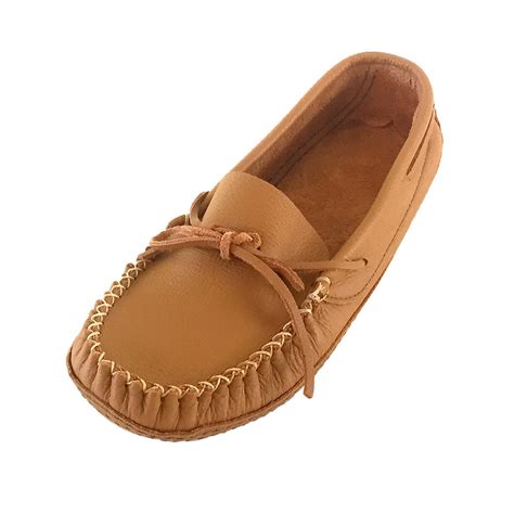 Men's Wide Soft Sole Genuine Cowhide Leather Indoor Moccasin Slippers ...