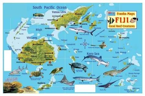 Large map of Fiji with relief and other marks | Fiji | Oceania ...