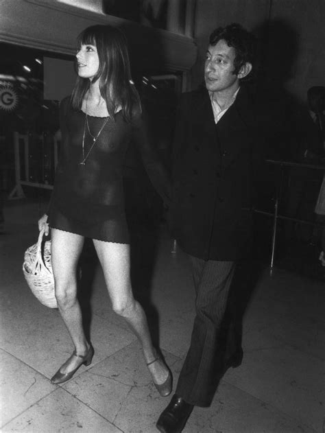 Jane Birkin and Serge Gainsbourg arriving at the premiere of "Slogan ...