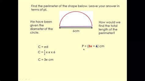 Perimeter Of Half Circle Formula