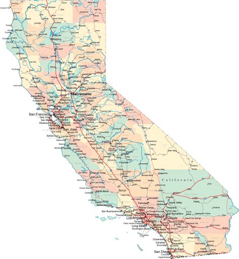 California Road Map - California • mappery