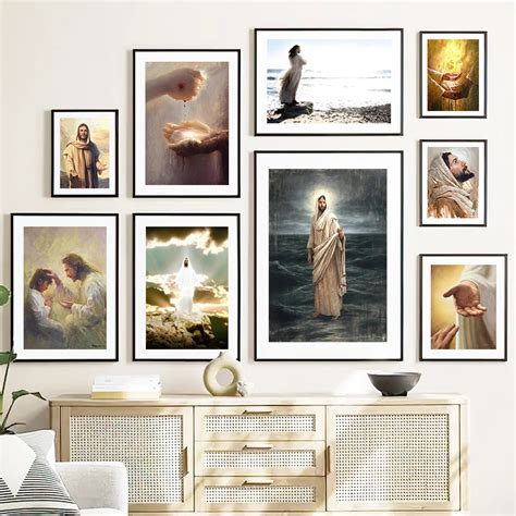 Jesus walking on water Wall Art Canvas Painting Saint Light Christ ...