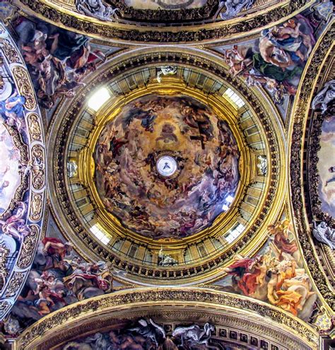 Interior of the dome of the Chiesa del Gesu. | Walking tour, Rome, Tours