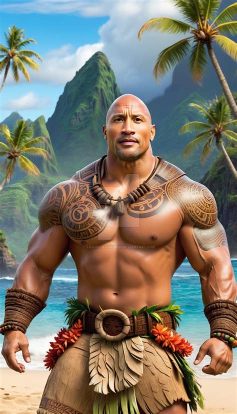 Dwayne Johnson as Maui from Moana by RasooliArtworks on DeviantArt