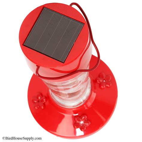 Solar Hummingbird Feeder with LED Lights