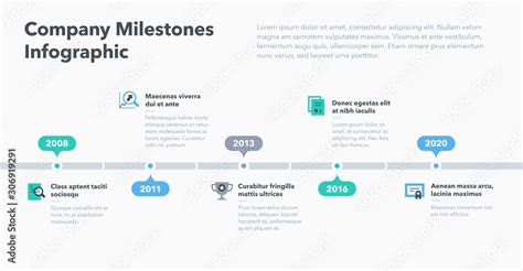 Modern business infographic for company milestones timeline template ...