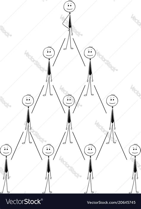 Cartoon of business organization team hierarchy Vector Image