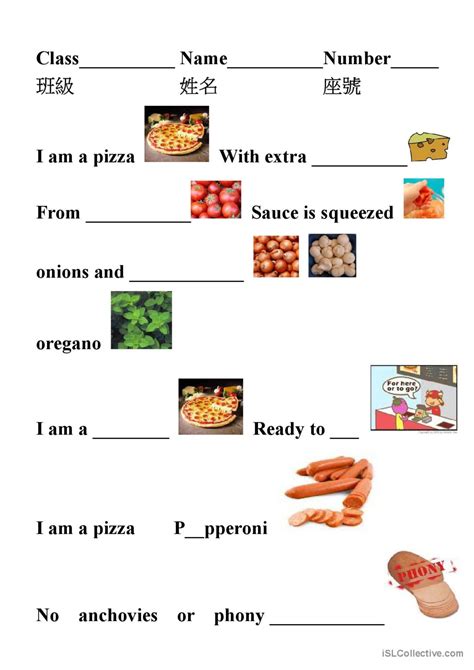 I am a pizza song and nursery rhym…: English ESL worksheets pdf & doc