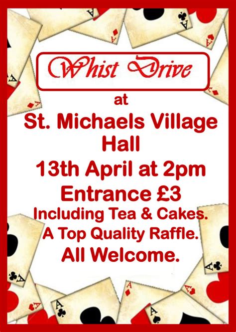 Whist Drive – © 2024 St Michaels Village Hall (Charity No. 1023457)