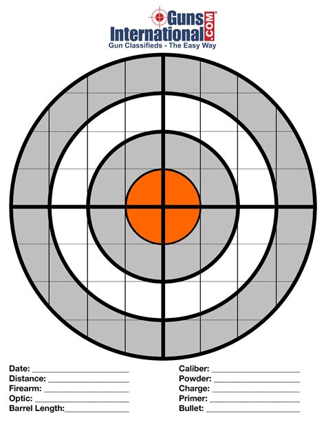 GunsInternational.com Printable Free Targets. 8" Target Paper Shooting ...