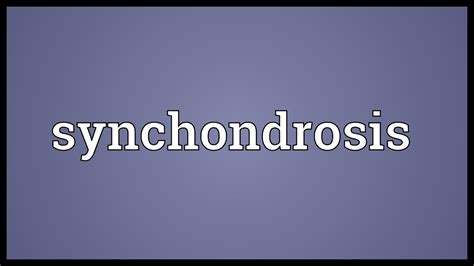 Synchondrosis Meaning - YouTube