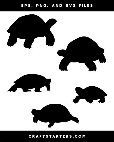 Walking Turtle Silhouette Clip Art