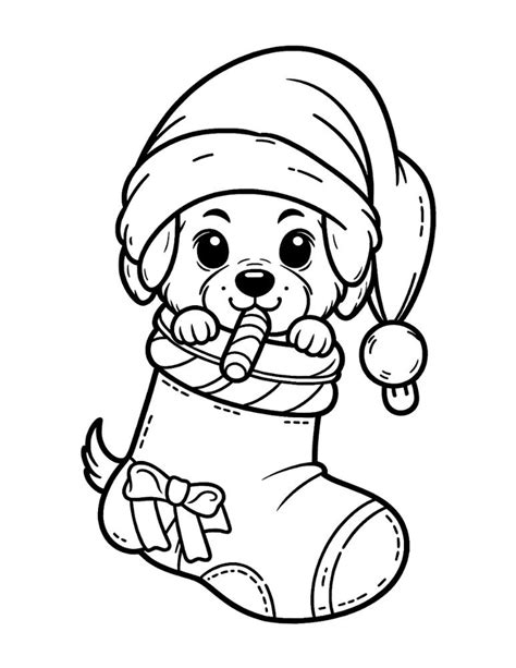 Free Christmas Dog Coloring Pages For Kids