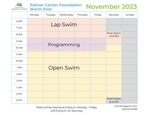 Pool Schedules - Kingsport Aquatic Center