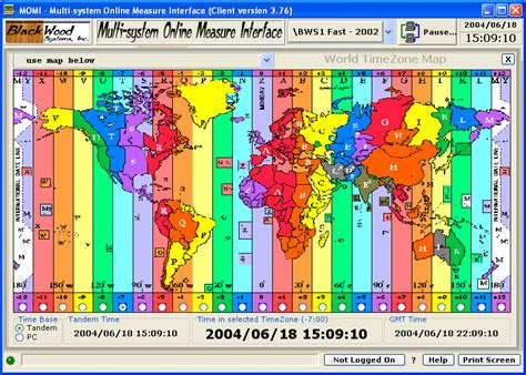 Printable World Map With Time Zones