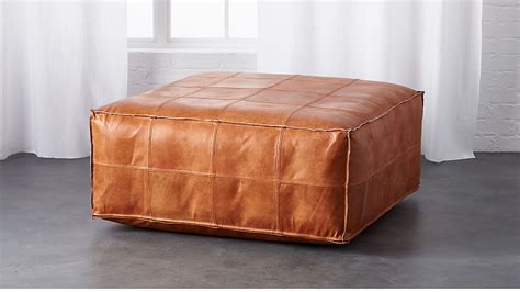 leather ottoman-pouf | CB2