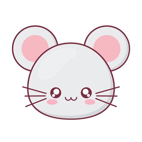 Diseño vectorial de dibujos animados de animales de ratón kawaii ...