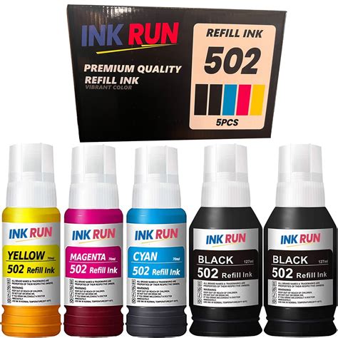 Ink Refill Bottles Compatible with Epson T522 502 EcoTank ET-2720 ET ...