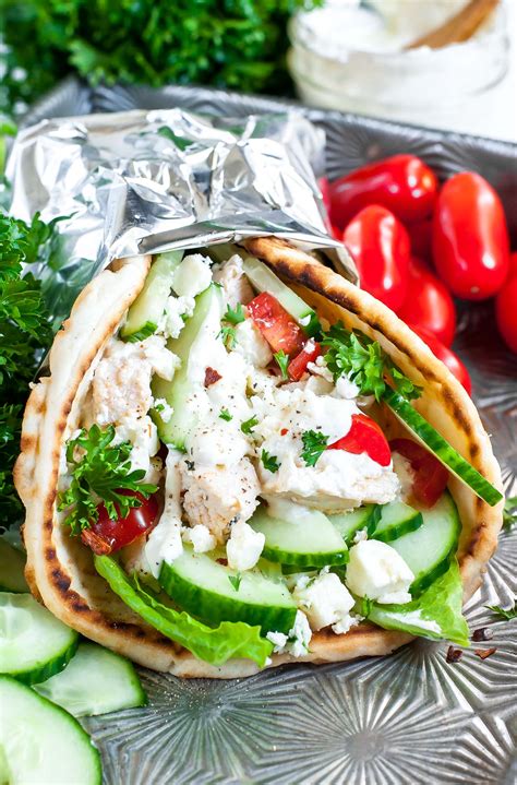 Easy Chicken Gyros with Greek Feta Sauce - Peas And Crayons