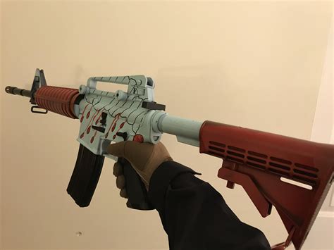 Painted and airsoft gun to look like the bullet rain M4A4. Choppy, but ...