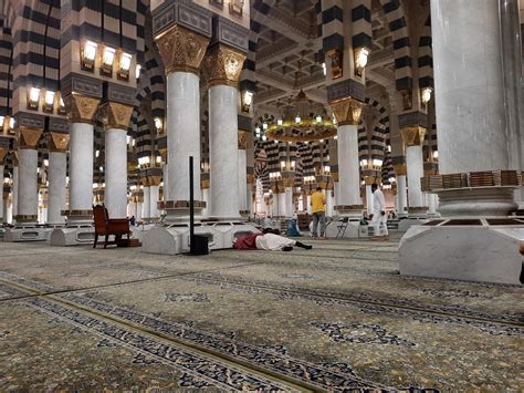 Medina, Saudi Arabia, Oct 2022 - Beautiful inside view of Prophet ...