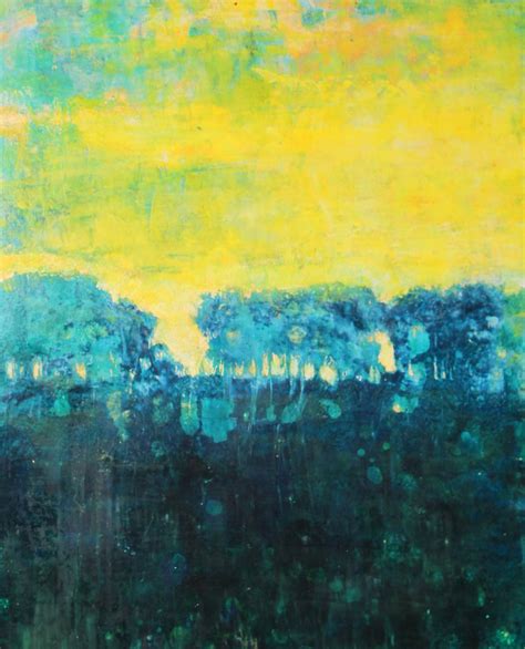 Yellow Sky Landscape Oil painting by Laura Spring | Artfinder