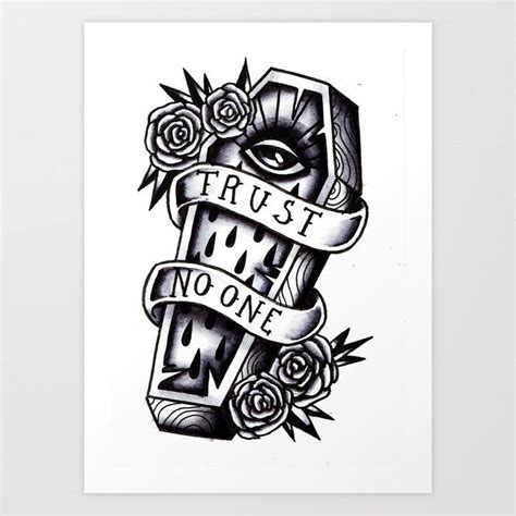 trust no one Art Print by Emma Romby - X-Small in 2020 | Traditional ...