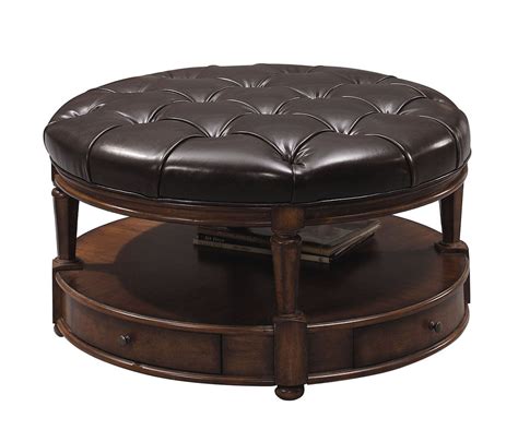 10 Inspirations Large Round Leather Ottomans Coffee Tables Furniture