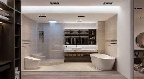 master bathroom with walk in closet | Interior Design Ideas