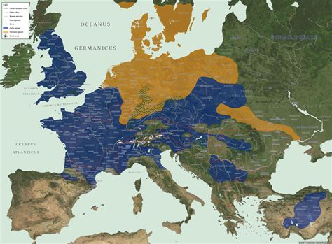 The Iron Age Tribes of Europe, 52 BC. © Edward Dawson, P L Kessler : r ...