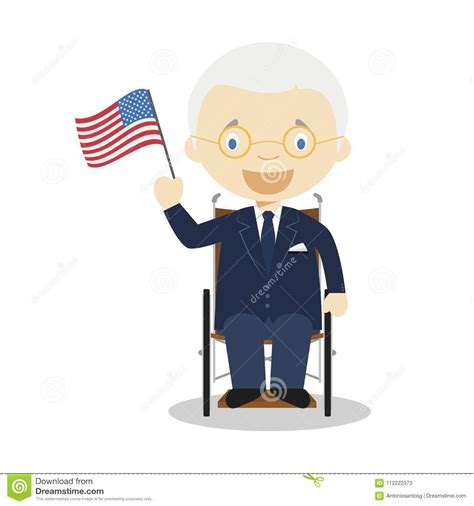 Franklin D Roosevelt Cartoon Character. Vector Illustration Stock ...