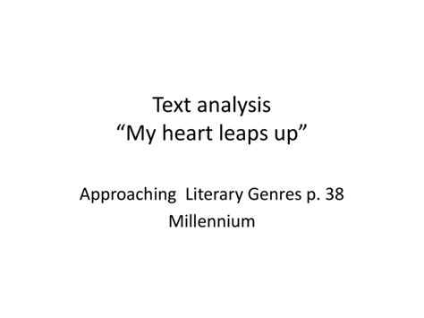 Text analysis *My heart leaps up*