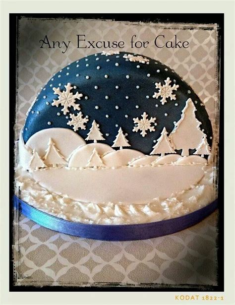 Snow scene cake | Christmas cake designs, Christmas cake decorations ...