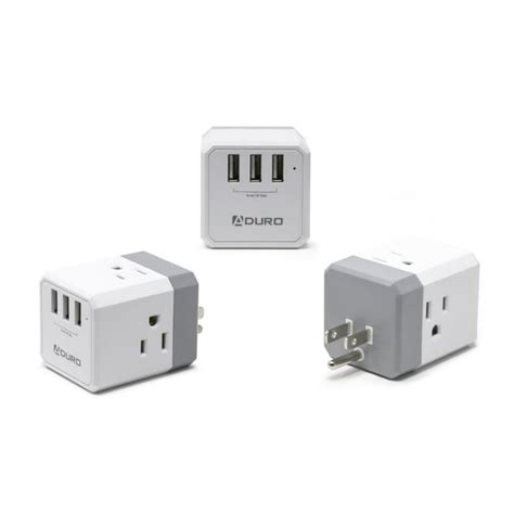 Aduro Multiple Plug Outlet Extender with USB Charger Surge Protector ...