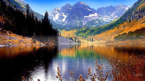 Fall Lake HD desktop wallpaper : Widescreen : High Definition : Fullscreen