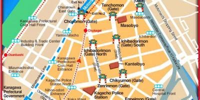 Yokohama chinatown map - Map of Yokohama chinatown (Kanagawa - Japan)