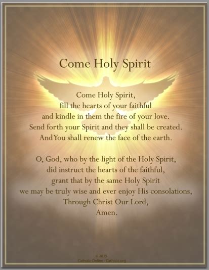 Come Holy Spirit (FREE PDF) | Catholic Online Learning Resources