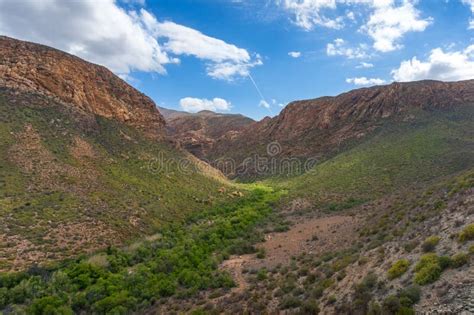 African Mountain Landscape with Green Mountain Valley and Dry Arid ...