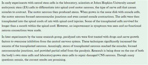 Solved Nerve Regeneration and Stem Cells In humans, axons | Chegg.com