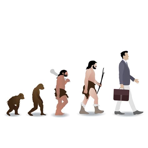 Human evolution from ape to businessman. Vector monkey and prehistoric ...