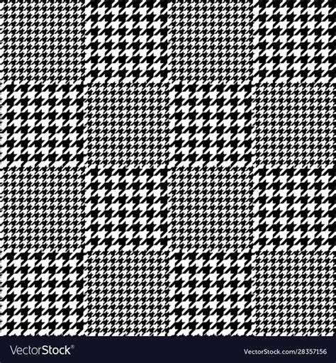 Houndstooth seamless black and white pattern vector image on ...