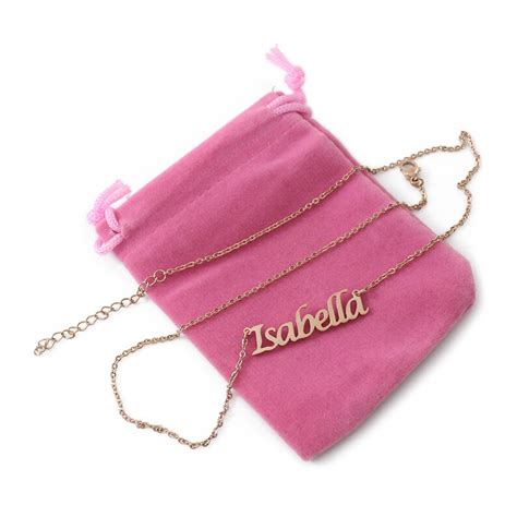 ISABELLA Rose Gold Name Necklace Personalized Jewellery Free Gift Box ...