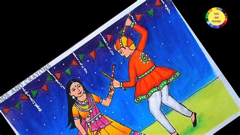 Navratri Garba Drawing Easy How To Draw Garba Dance Drawing Step ...