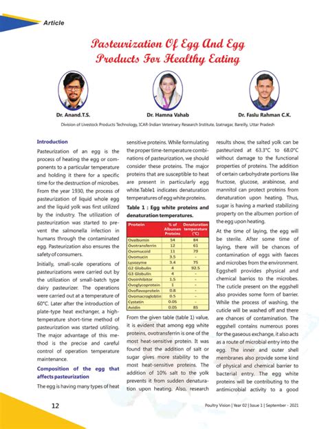 (PDF) Pasteurization of egg and egg products for healthy eating