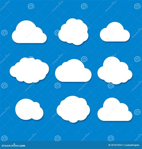 Cartoon Style Cloud Set. Vector Stock Images - Image: 35761554