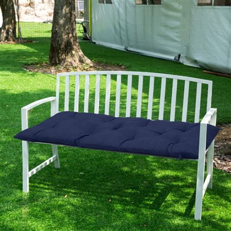 Stoneway 47" x 20" Navy Blue Rectangle Bench Outdoor Seating Cushions ...